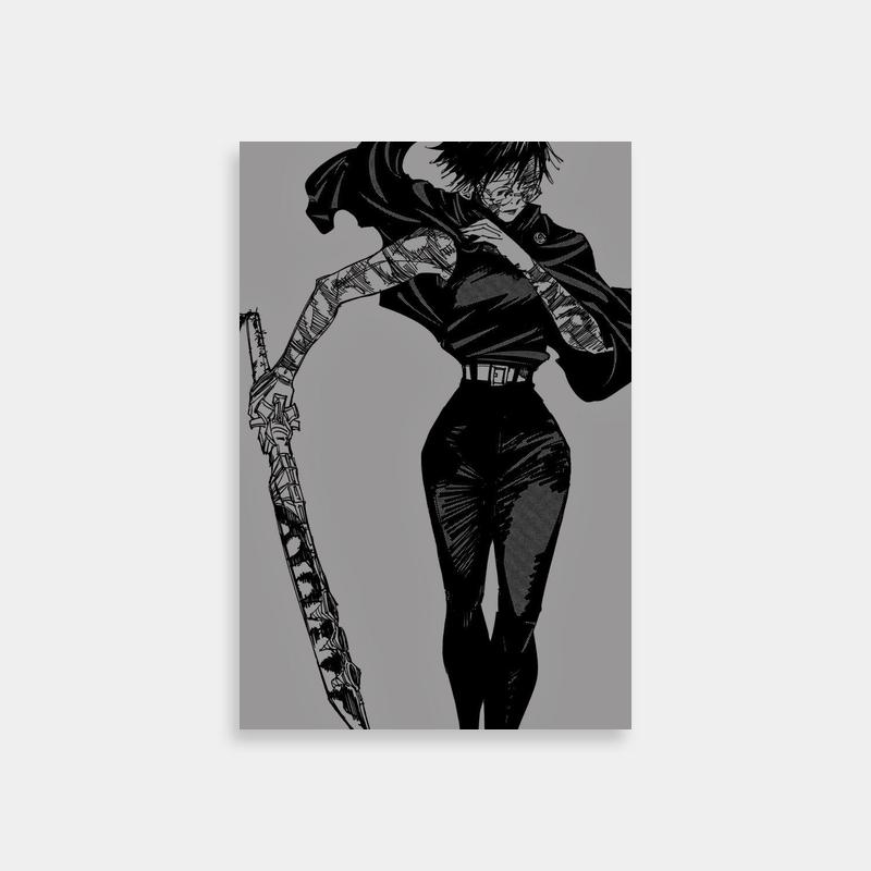 Jujutsu Kaisen Maki Zenin Black & White Scepter Art