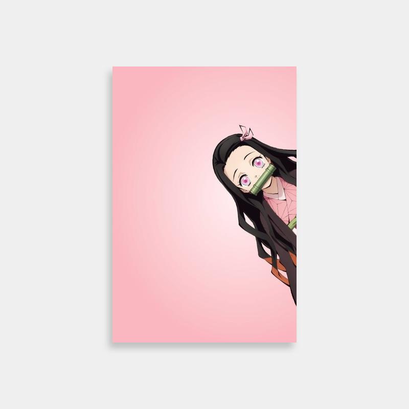 Nezuko Kamado Demon Slayer Pink Dress Poster - Anime Character Art