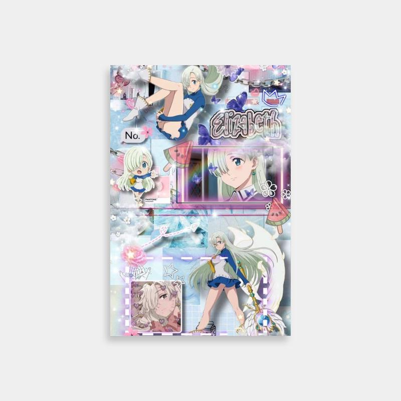Elizabeth Liones Seven Deadly Sins Wall Art - Snowflakes & Stars Anime Scene