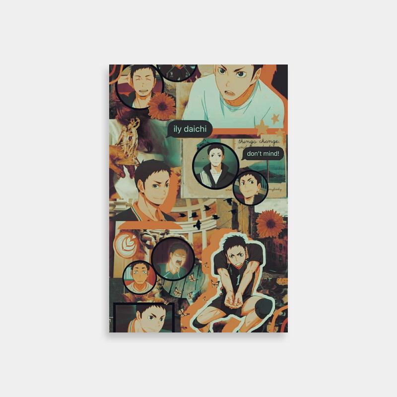Daichi Sawamura Haikyuu Poster - Anime Characters with Varied Expressions