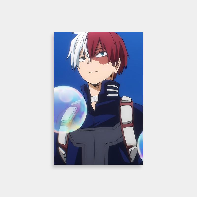 Shoto Todoroki Anime Poster - Bubble Scene Art