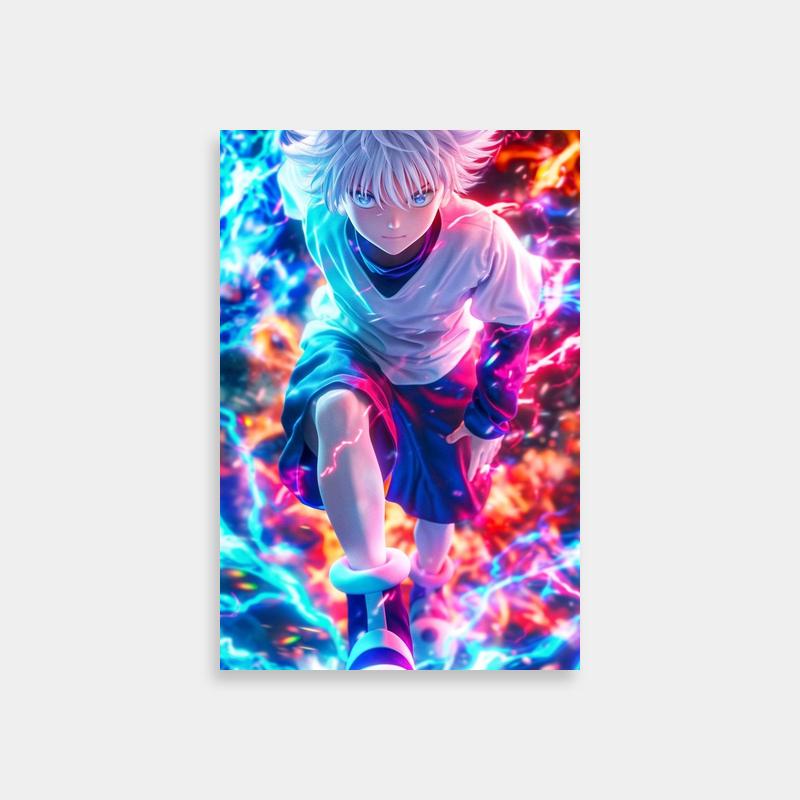 Killua Zoldyck Skateboarding Anime Poster - Hunter x Hunter Art