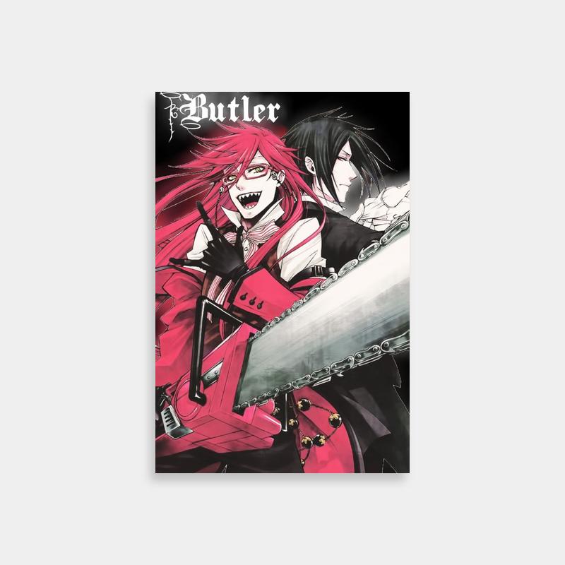 Grell Sutcliff Black Butler Knife Art Print - Red-Haired Anime Poster