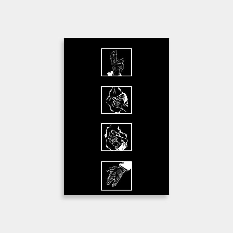 Megumi Fushiguro Jujutsu Kaisen Art Print - Black and White I Love You Design