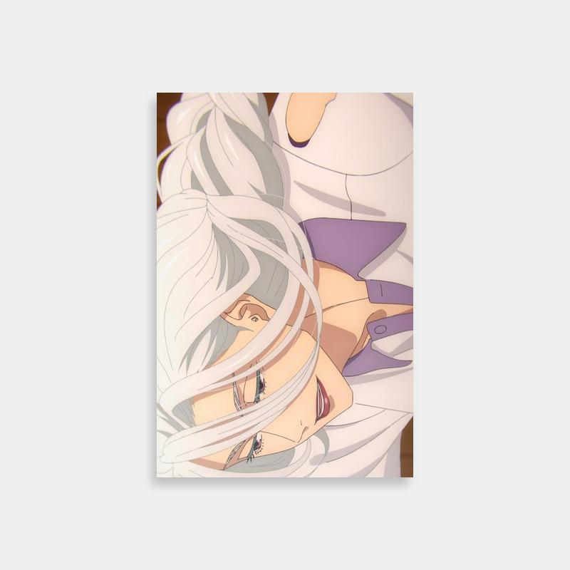 Mei Mei Jujutsu Kaisen Poster - White-Haired Anime Character with Blue Eyes