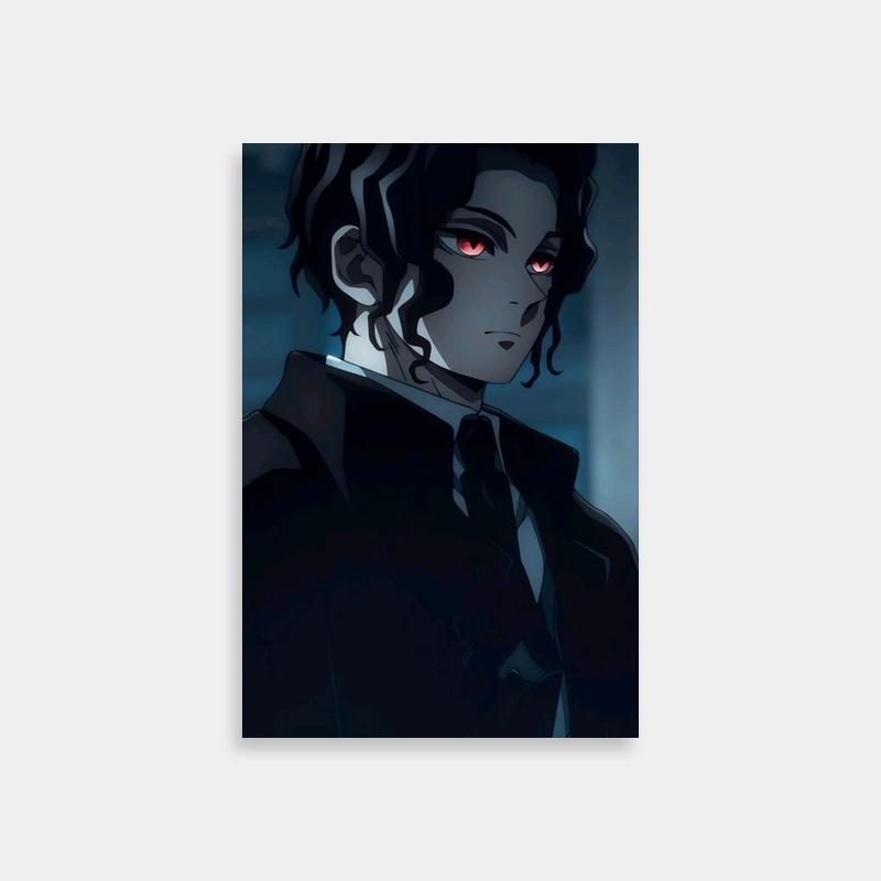 Muzan Kibutsuji Demon Slayer Anime Poster - Dark Hair & Red Eyes