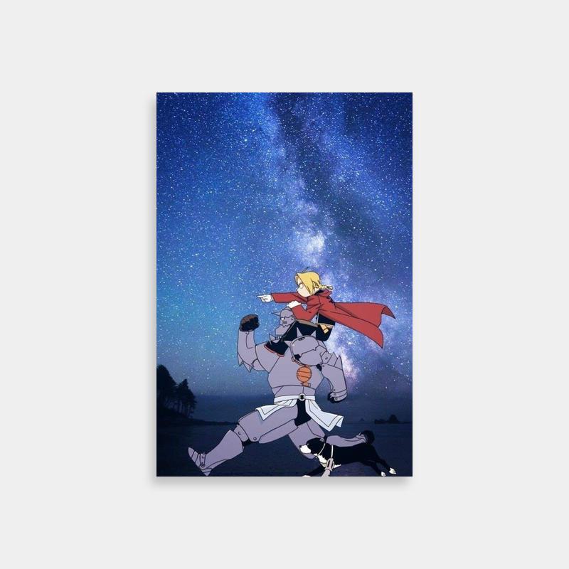 Alphonse Elric Flying Night Sky Fullmetal Alchemist Wall Art