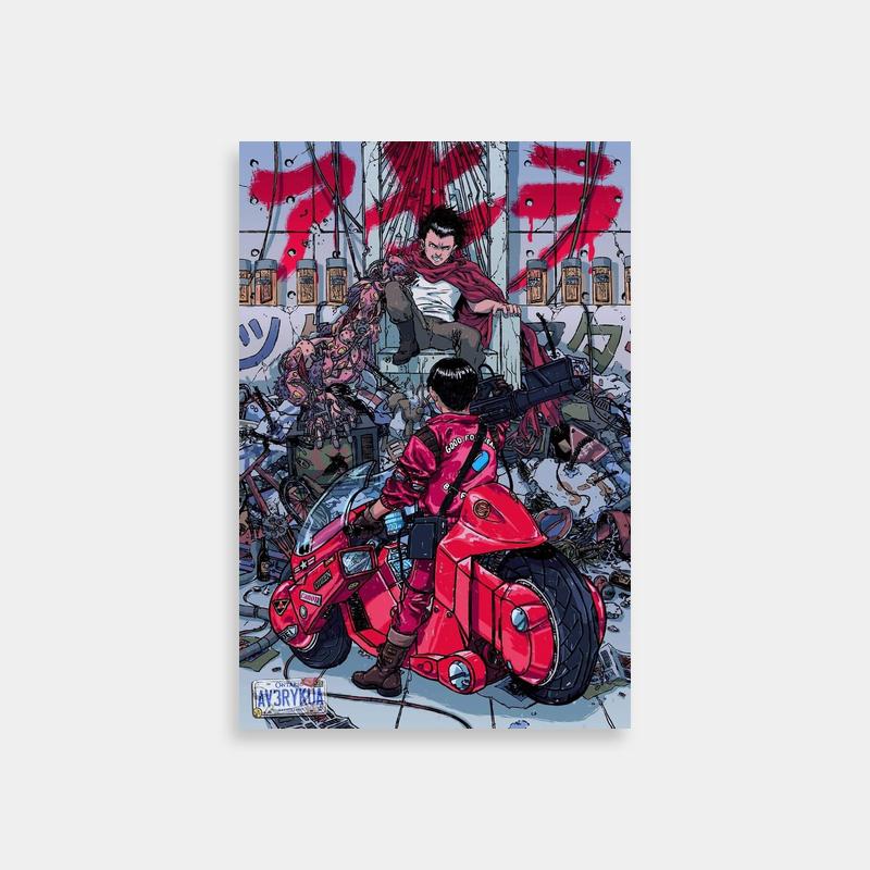 Akira Tetsuo Red Motorcycle Anime Poster - Wall Art Decor