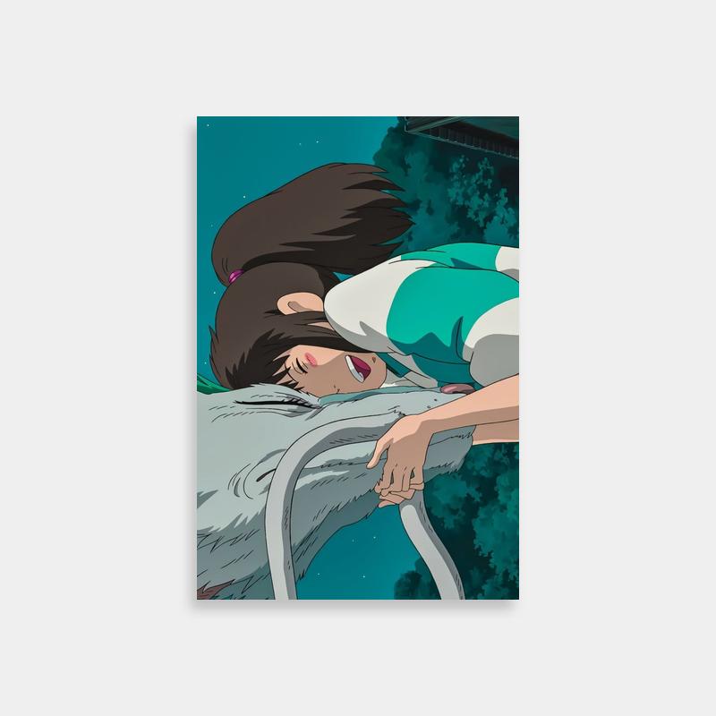 Spirited Away Haku Anime Character Laying Down Art