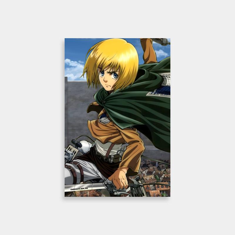 Armin Arlert Attack on Titan Poster - Blonde Anime Character with Metal Object