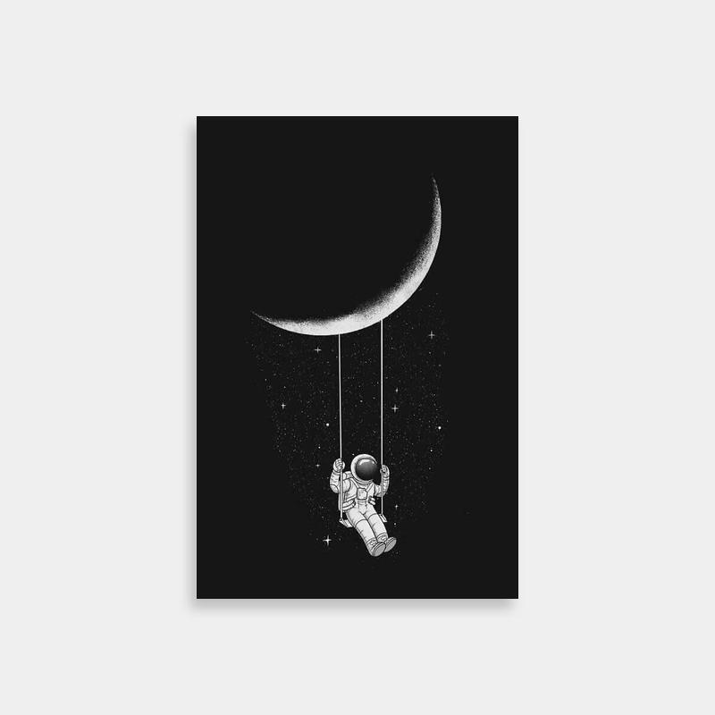 Samurai Champloo Astronaut Poster - Floating by Crescent Moon