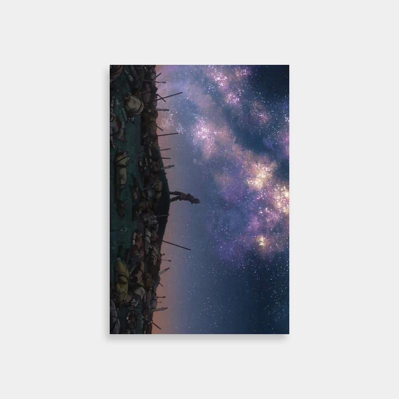 Thorkell Vinland Saga Poster - Group Under Starry Sky