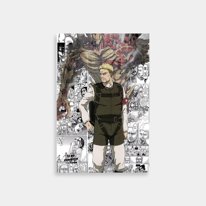 Reiner Braun Attack on Titan Multi-Image Poster - Character Standing Among Pictures
