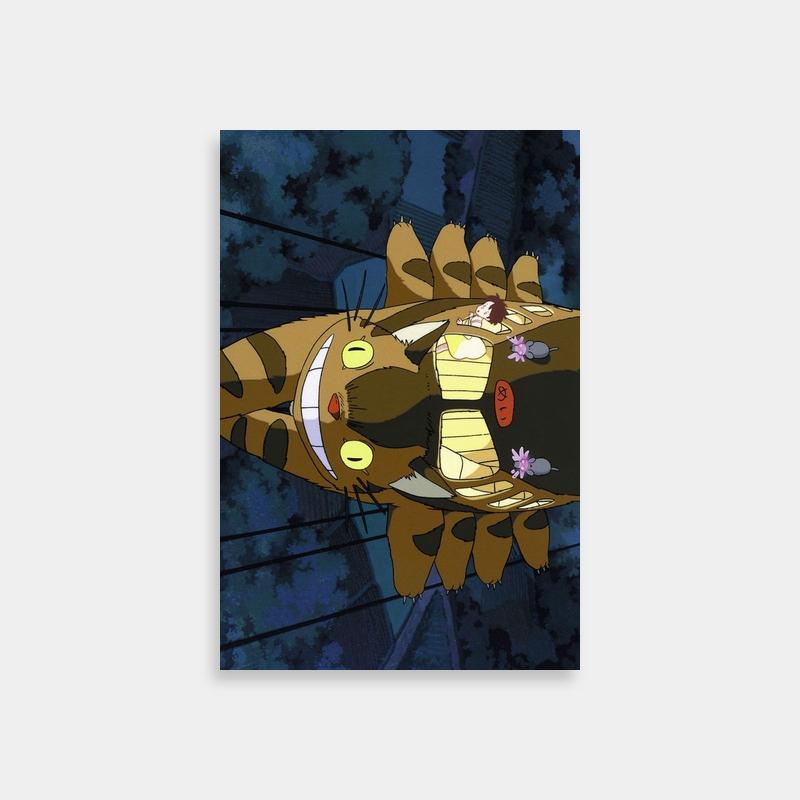 Catbus Night Ride Poster - My Neighbor Totoro Wall Art