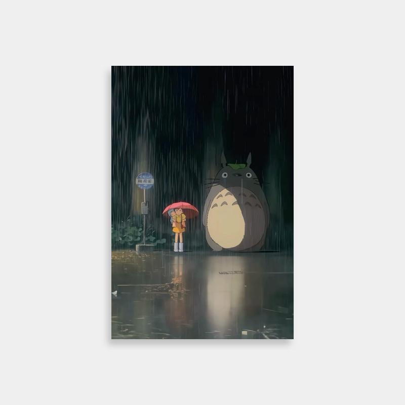 Totoro in the Rain Poster - My Neighbor Totoro Artwork