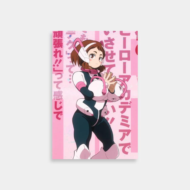 Ochaco Uraraka with Stuffed Animal Poster - Anime Art