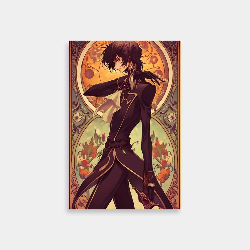 Lelouch vi Britannia Code Geass Poster - Floral Background Anime Art