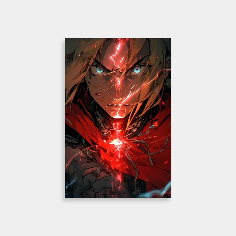 Edward Elric Fullmetal Alchemist Anime Poster with Blue Eyes