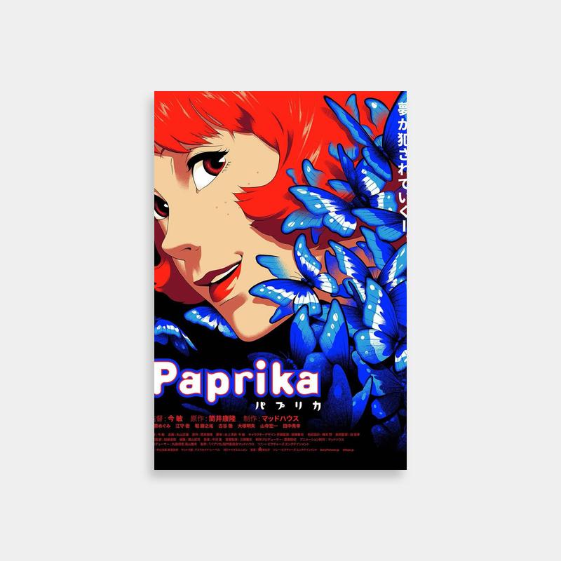 Paprika Wall Art - Red-Haired Woman with Blue Butterflies