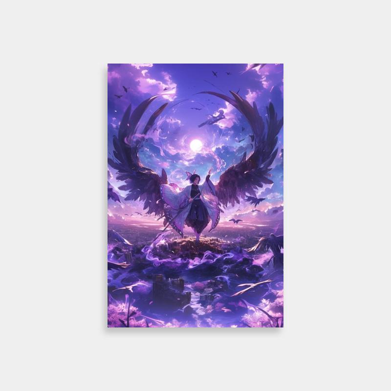 Shinobu Kocho Demon Slayer Anime Poster - Purple Clouds Scene