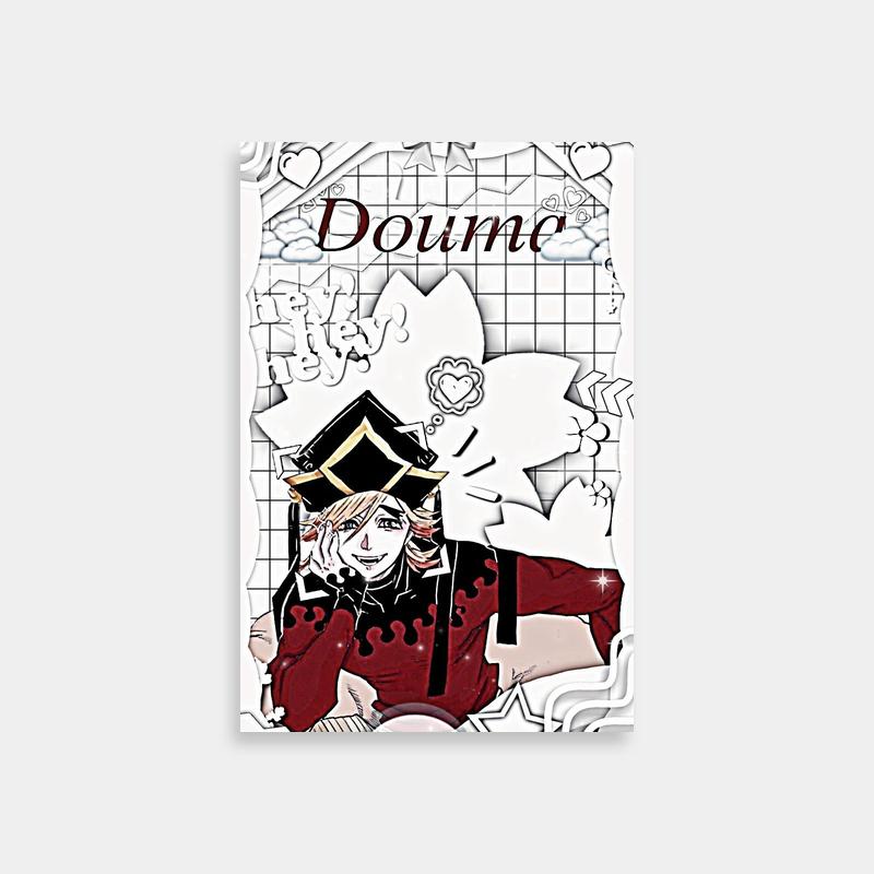 Striking Doma Demon Slayer Art Print - Red & Black Character Drawing