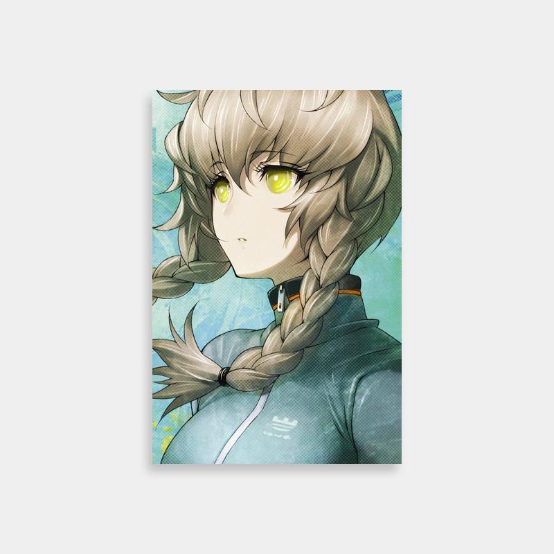 Suzuha Amane Steins;Gate Long Braids Green Eyes Poster