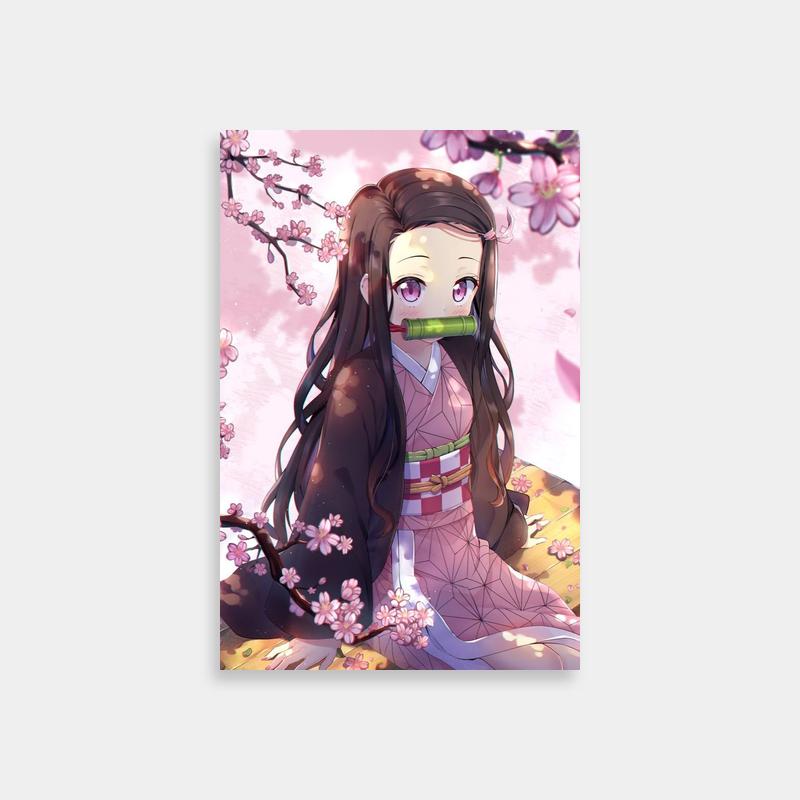 Nezuko Kamado Demon Slayer Floral Tree Poster - Anime Print