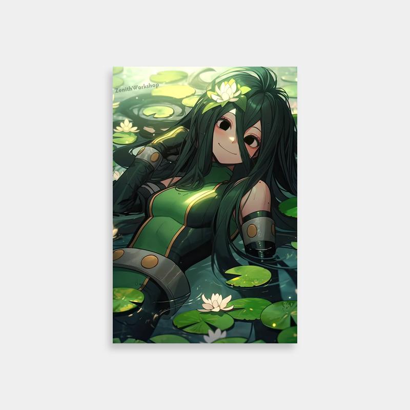 Tsuyu Asui Floating in Water Wall Art - Lily Pad Scene