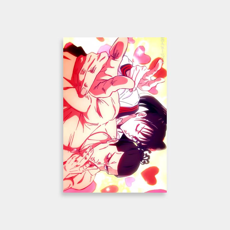 Aoi Todo Jujutsu Kaisen Hug Art - Heartwarming Scene on Colorful Background