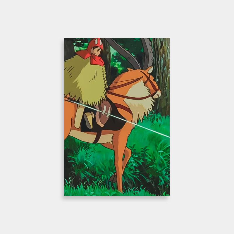 Princess Mononoke Ashitaka Riding Horse Poster - Forest Adventure