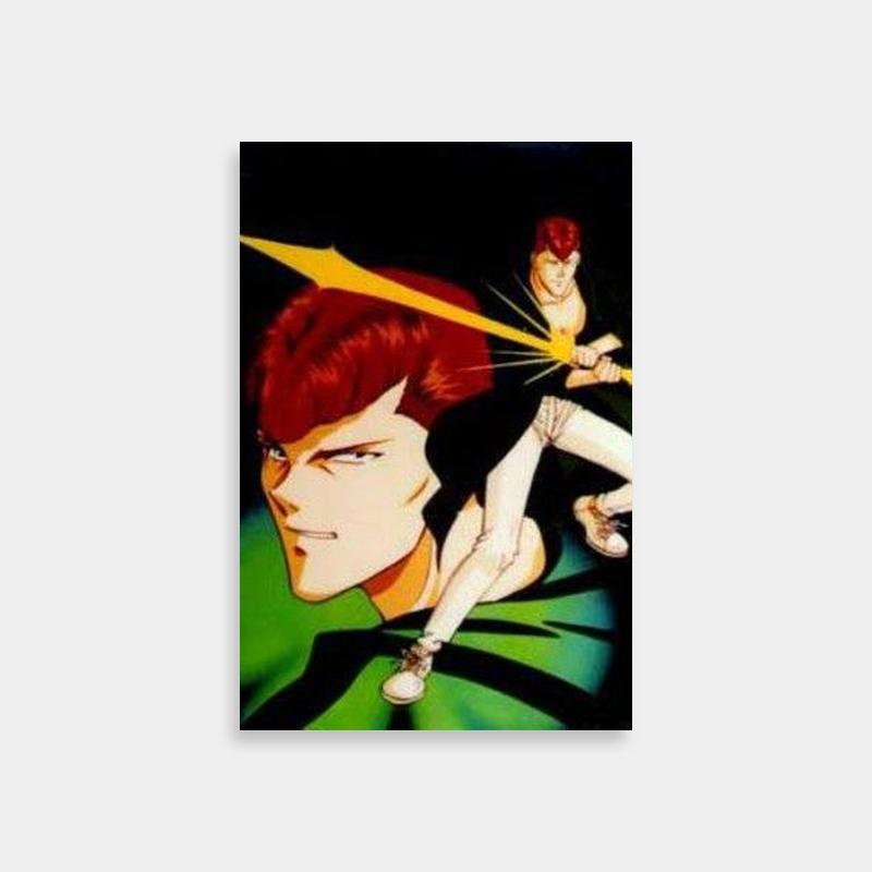 Kazuma Kuwabara Yu Yu Hakusho Action Poster - Red Hair Anime Art