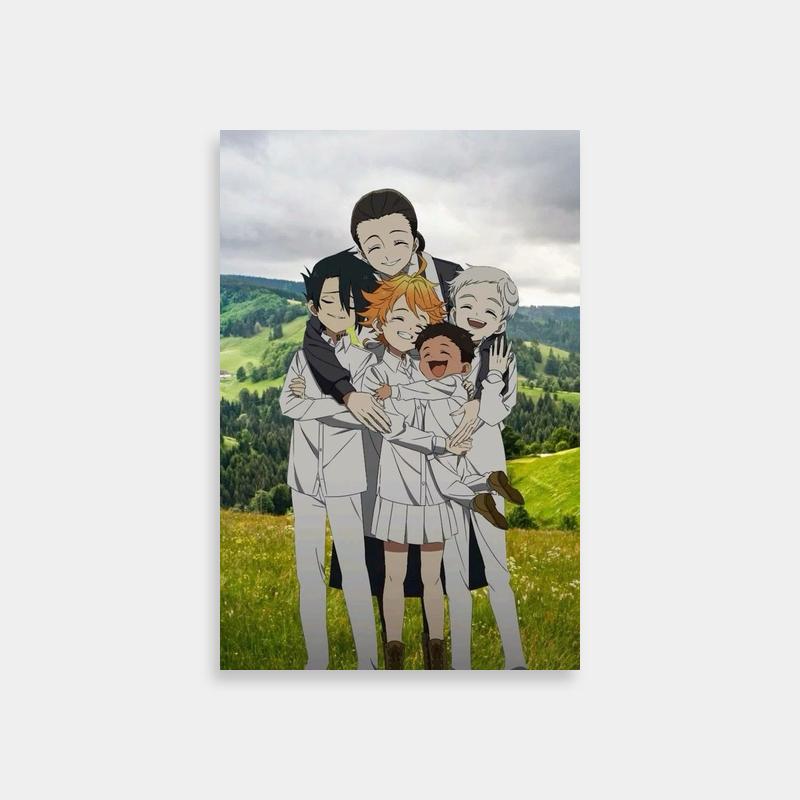Emma The Promised Neverland Hugging Art - Field Landscape Poster