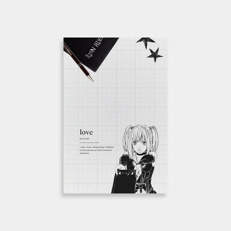 Misa Amane Death Note Art - Holding Book with Stars
