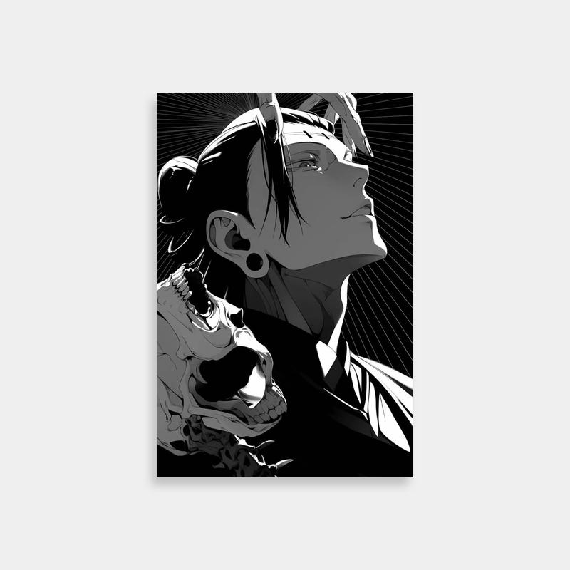 Kenjaku Jujutsu Kaisen Artwork - Character with Floating Head and Skull