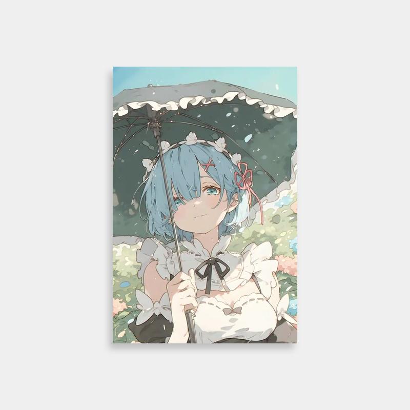Rem Re:Zero Umbrella Poster - Blue Haired Anime Character
