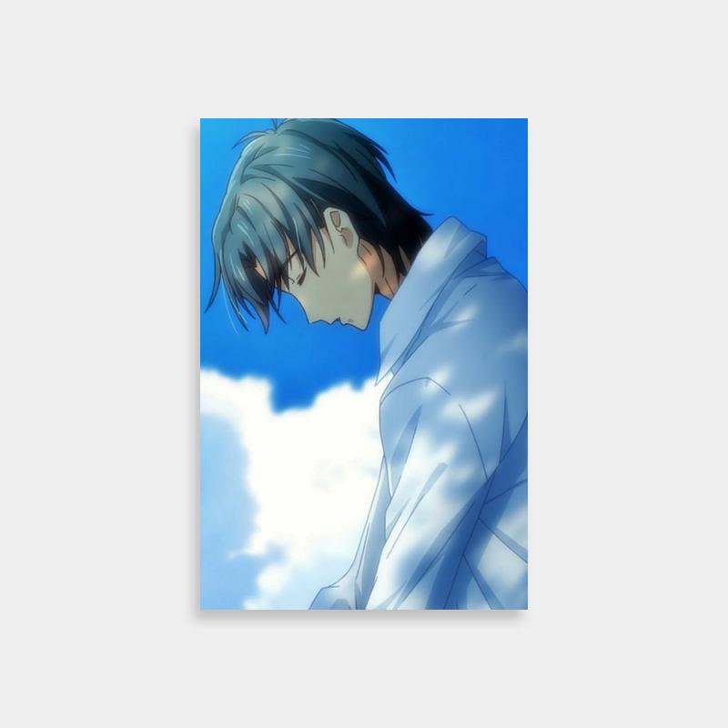 Shigure Sohma Fruits Basket Poster - Black Hair Standing in Clouds