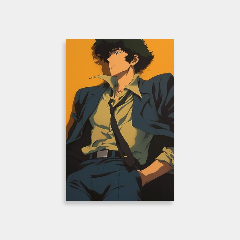 Spike Spiegel Cowboy Bebop Poster - Stylish Suit & Chair Pose