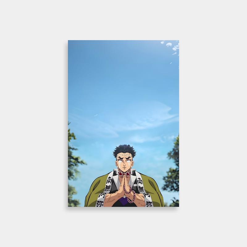 Gyomei Himejima Demon Slayer Poster - Praying Anime Character Art