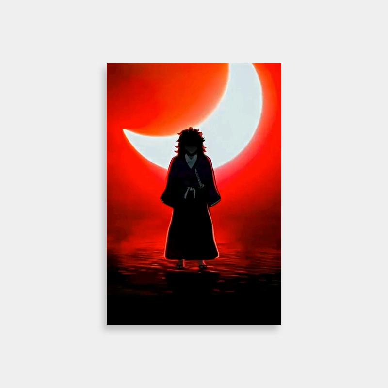 Kokushibo Under Red Moon - Demon Slayer Anime Poster
