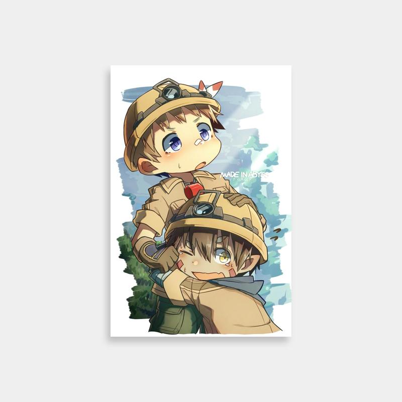Riko Made in Abyss Emotional Anime Poster - Heartwarming Hug Art