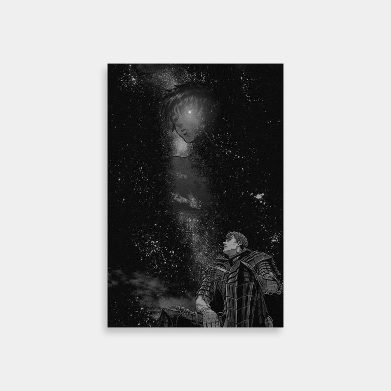 Berserk Casca Black & White Poster - Stargazing Art