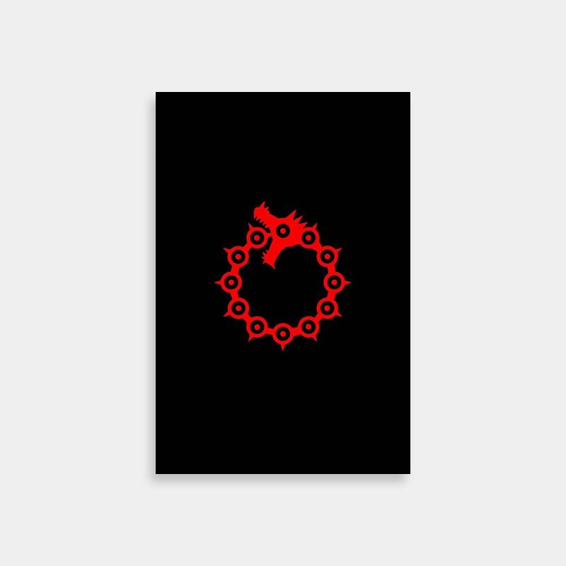 Ban Seven Deadly Sins Abstract Poster - Black & Red Circles