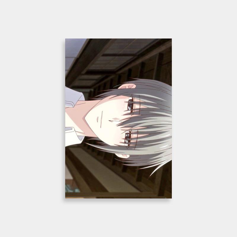 Yuki Sohma Fruits Basket Poster - White-Haired Anime Character with Blue Eyes