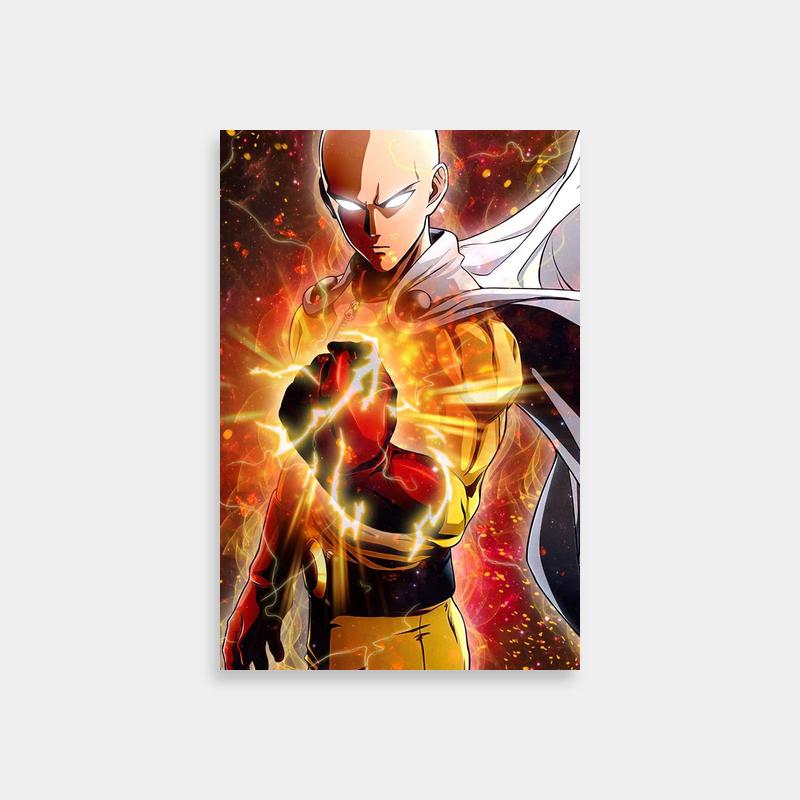 Saitama One Punch Man Starry Poster - Anime Wall Decor