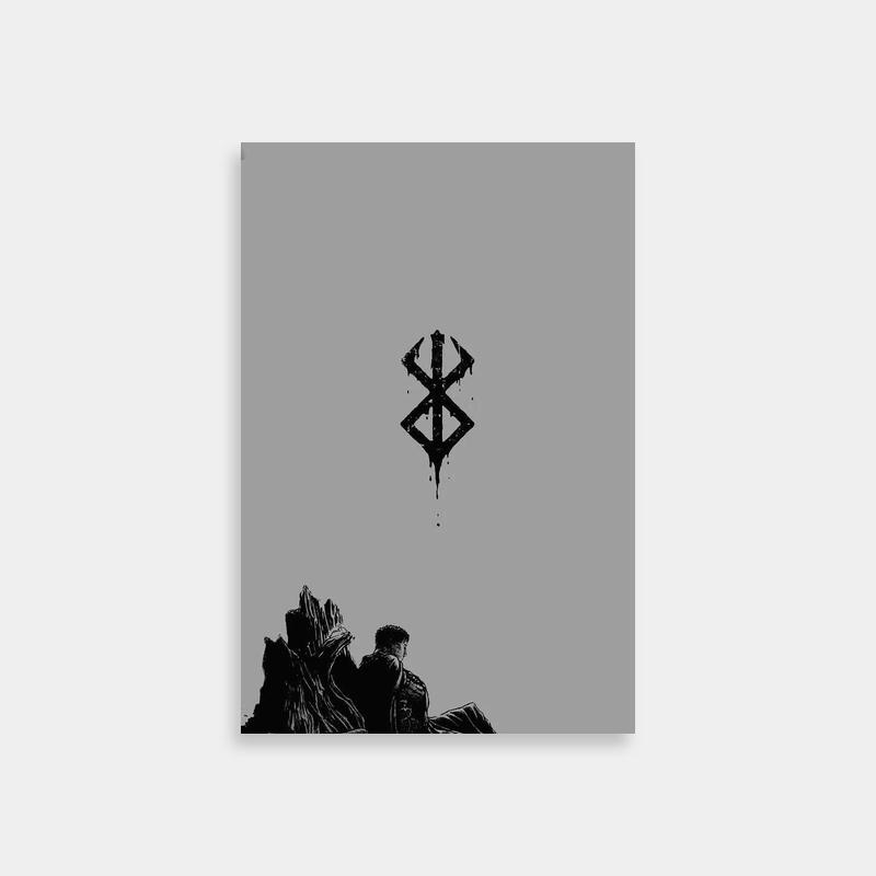 Guts Berserk Black and White Art - Emotional Scene