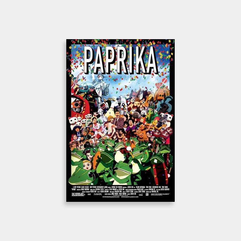 Paprika Movie Poster - Crowd Scene with Promotional Art