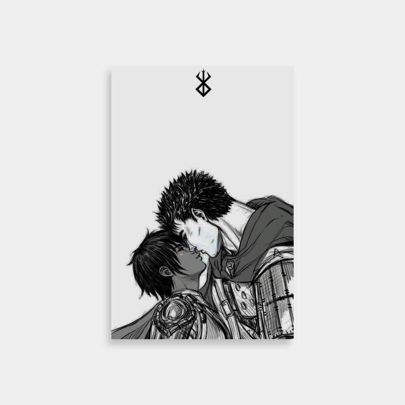 Casca Berserk Art Print - Romantic Anime Kiss Scene