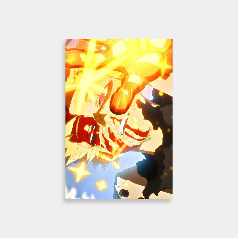 Katsuki Bakugo My Hero Academia Poster - Red Hair Anime Character Blue Sky
