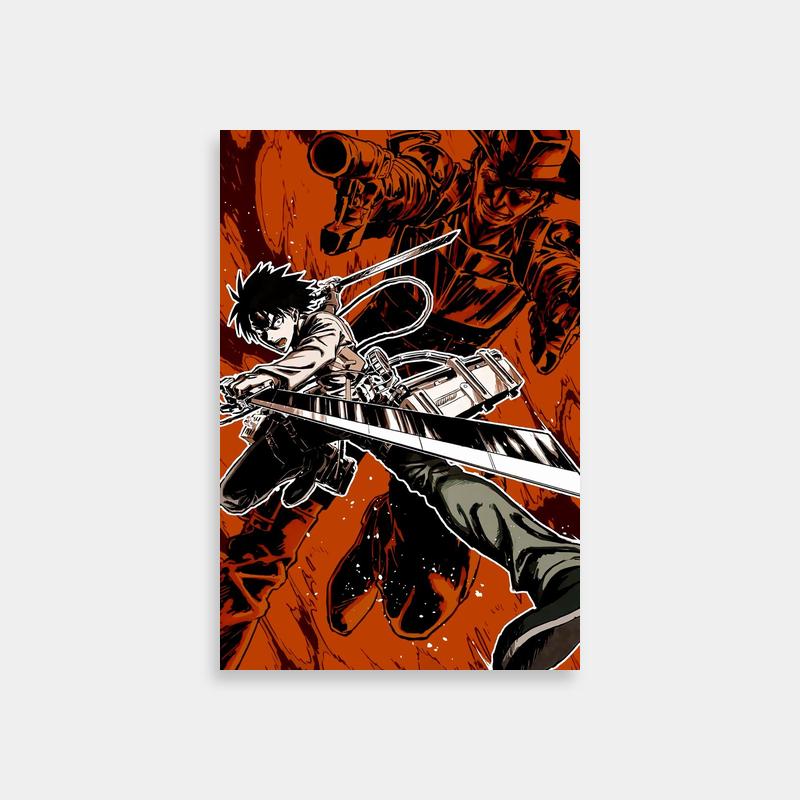 Kenny Ackerman Attack on Titan Swordsmen Red & Black Art