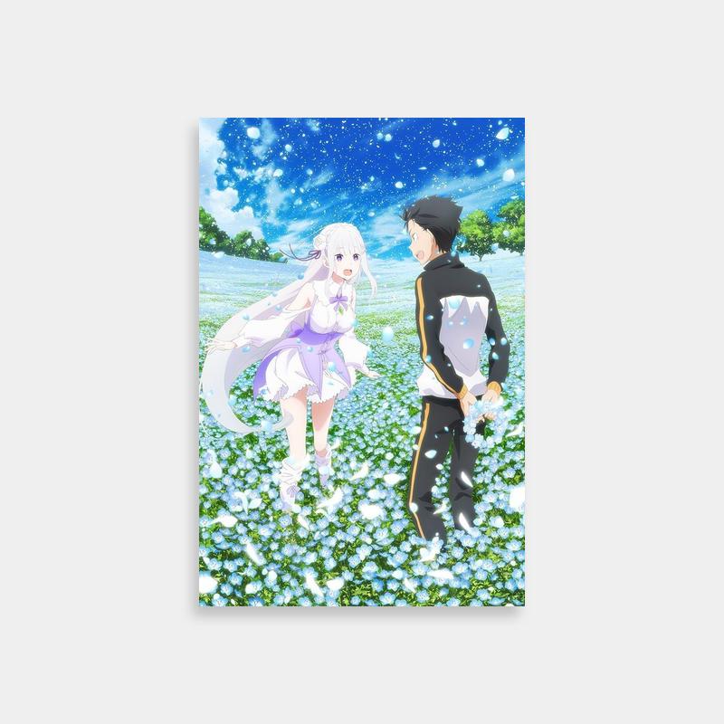 Re:Zero Anime Poster - Emilia & Character in Grass Art